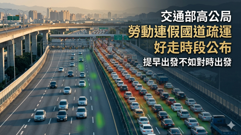 勞動連假國道尖峰預測出爐！高公局提醒提早出發不如對時出發更有效