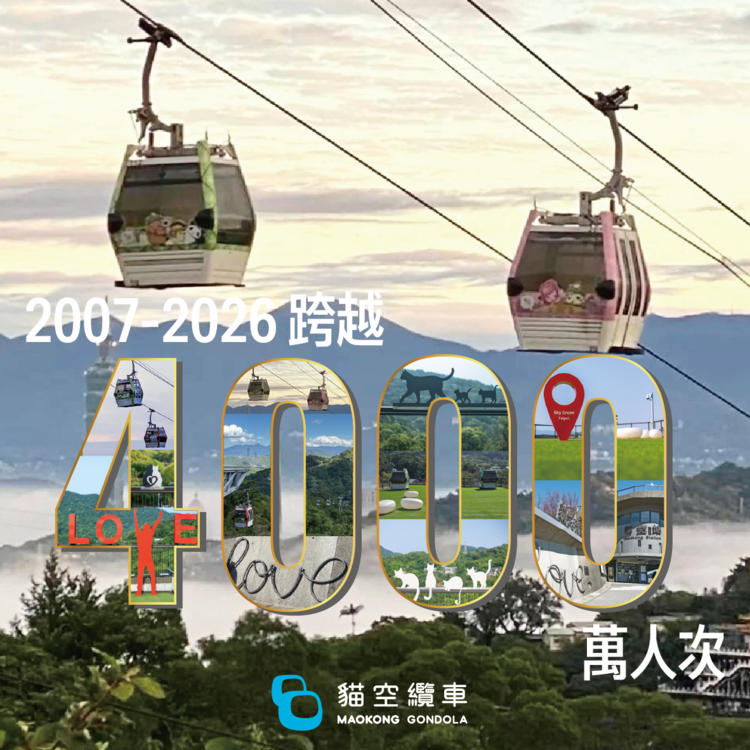 貓空纜車運量突破4000萬人次　邁向營運20周年　再創觀光里程碑旅客回流創新高