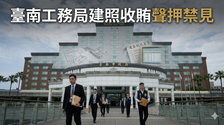 廉檢搜索臺南工務局　副工程司謝岳龍被控收受電器加速審照遭聲押禁見，揭建照審查疑雲震撼政界