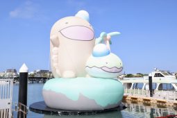 12公尺水上萌物現身安平港！黃偉哲搶先開箱朗萌綺盟　夜間光影秀10月31日登場