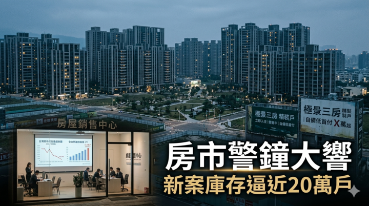 史上最大賣壓！全臺新案待售庫存逼近20萬戶　房市警鐘大響　買氣跌回谷底