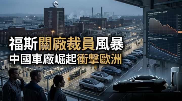 福斯集團德國擬關閉4座工廠裁員10萬人　中國車廠崛起衝擊歐洲汽車產業版圖