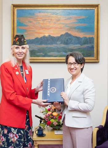 蕭美琴副總統接見美國海外作戰退伍軍人協會總會長魏眸娥　凝聚以實力確保和平守護臺灣民主自由共識